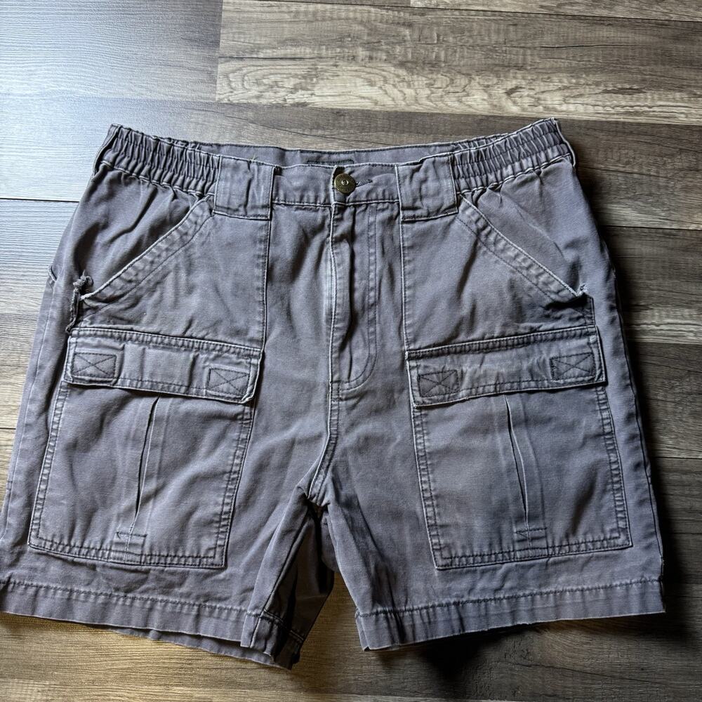 Cabela’s Outdoors Shorts Mens 32 Gray Cargo Utility Hiking Elastic Waist Y2K